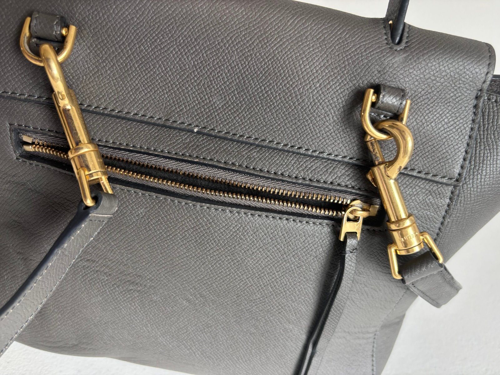 Celine Grey Grained Calfskin Micro Belt Bag - Image 5